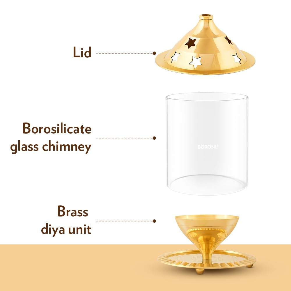 Akhand Diya (Medium, Brass)