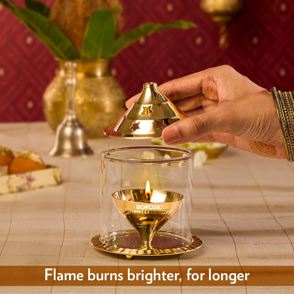 Akhand Diya (Medium, Brass)
