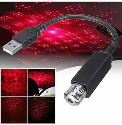 Star Lamp USB Car Star Ceiling Light Sky Projection Lamp Romantic Night Lights Car Fancy Lights (Red)