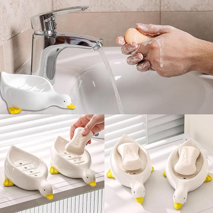Cute Duckling Soap Holder for Multipurpose use - with auto drain special feature