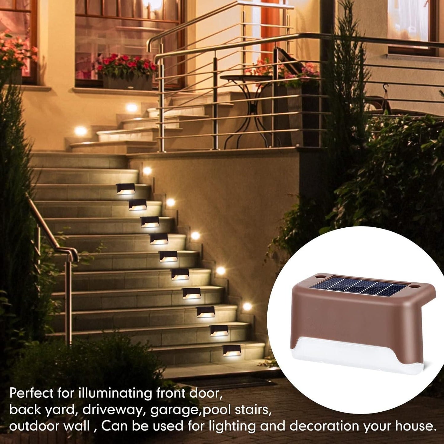 Solar Powered Waterproof Deck Lights for Outdoors