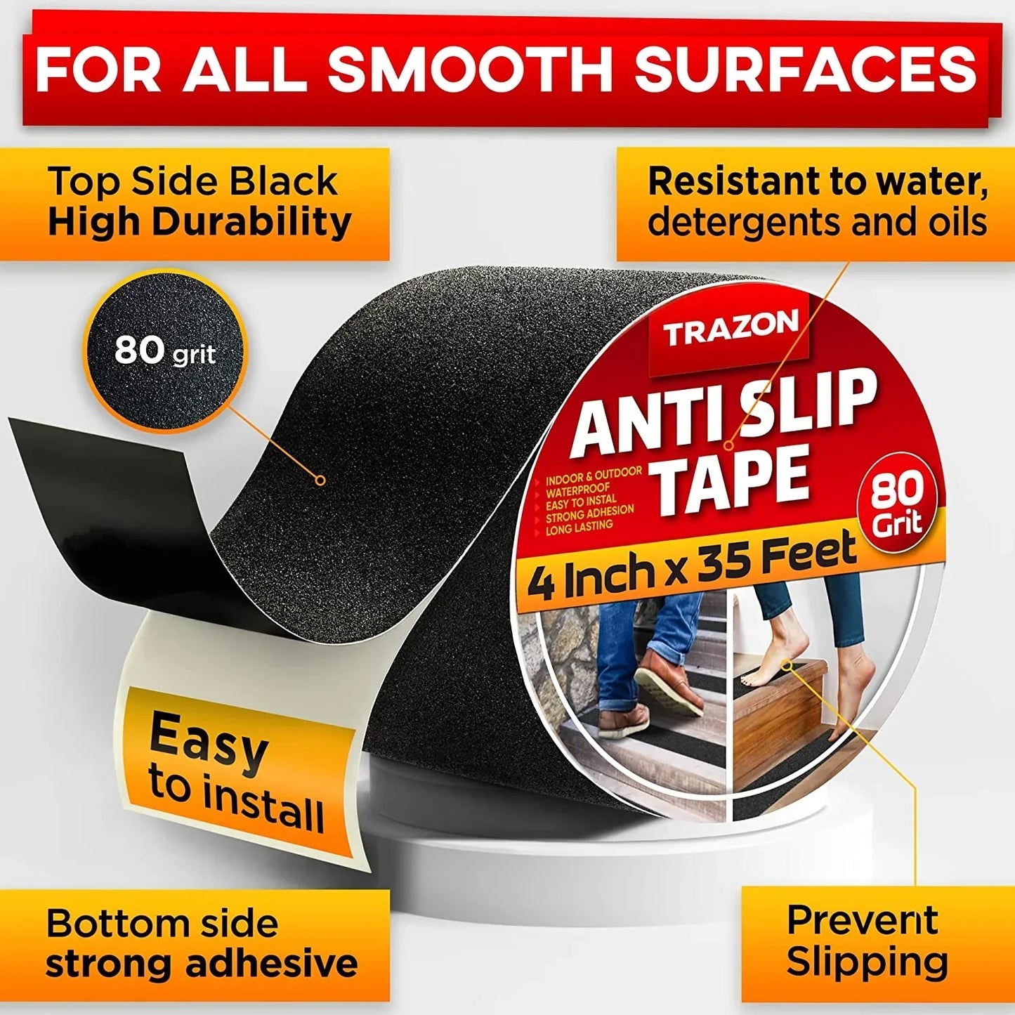 Anti Slip Tape for Stairs | Bathroom | Kitchen 🏠 ~ 2 Inch x 35 Feet