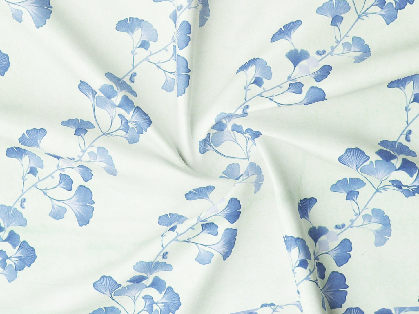 Blue & Green Floral Double Fitted (Elastic) Bedsheet with 2 Pillow Covers