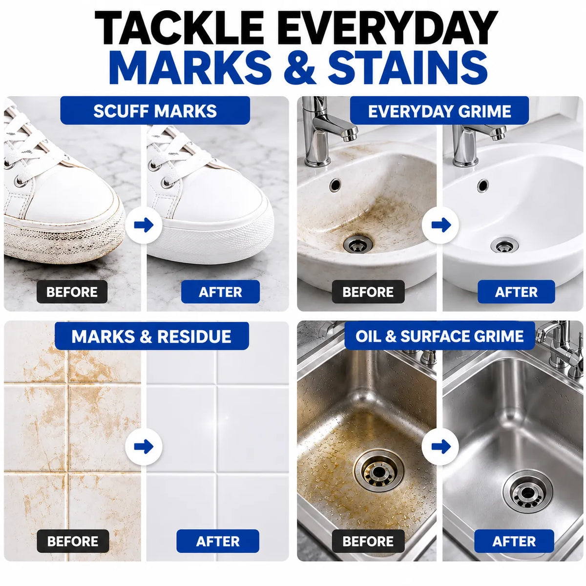 Buy 2 Get 2 FREE - High-Density Multi-Surface Cleaning Sponge – Tough Stain & Dirt Remover ( Pack of 4 pcs )