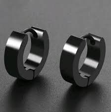 Black Hoop Earrings for Men