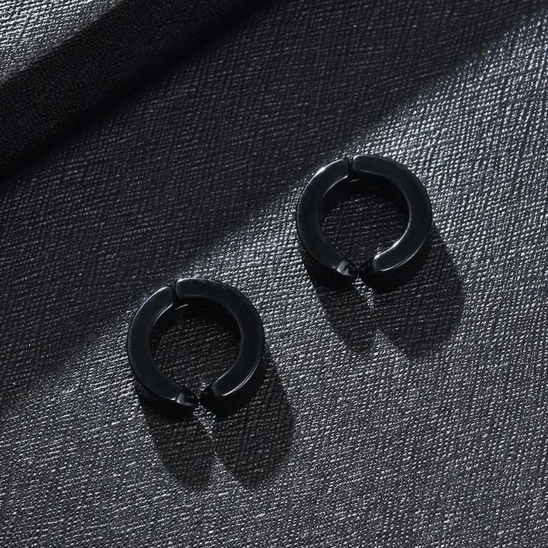 Silver-Plated Circular Hoop Earrings for Men