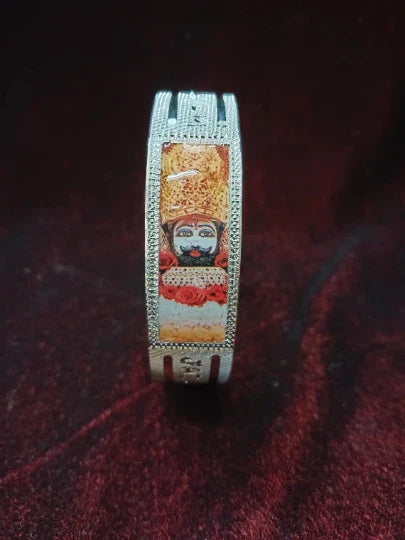 Divine Elegance Khatu Shyam Kada – Handmade & Silver-Plated