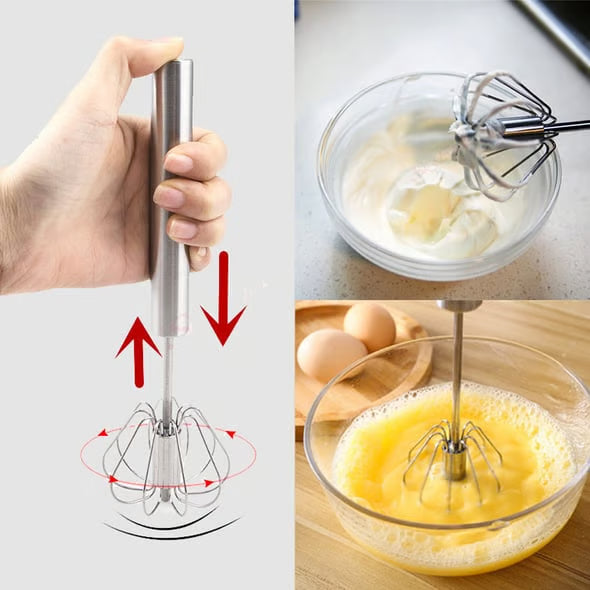 🔥 Stainless Steel Semi-Automatic Whisk
