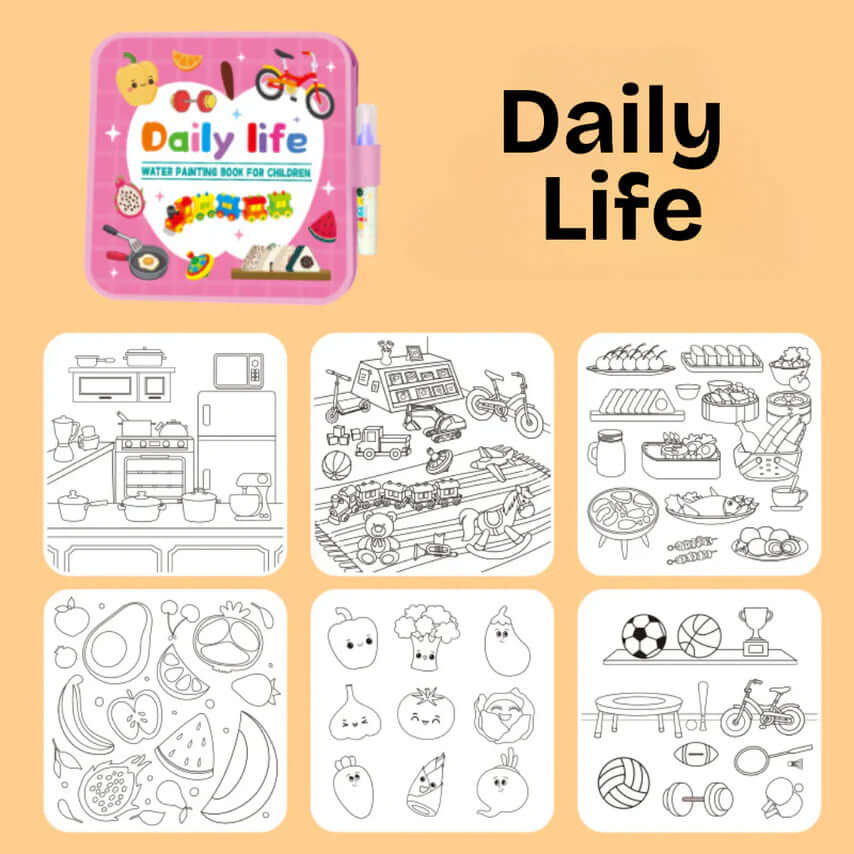 MagicReveal™ Mess-Free Coloring Book + Magic Marker