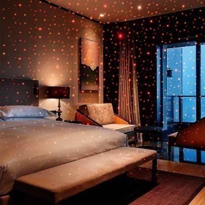 Star Lamp USB Car Star Ceiling Light Sky Projection Lamp Romantic Night Lights Car Fancy Lights (Red)