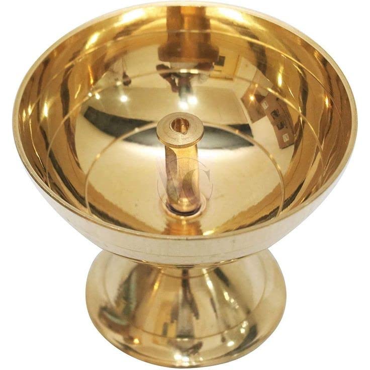 pure copper Brass Akhand Diya Oil Lamp for Pooja I Diwali Diya I Jyoti (Size No.10)(12.6*12.6*10.5 CM)
