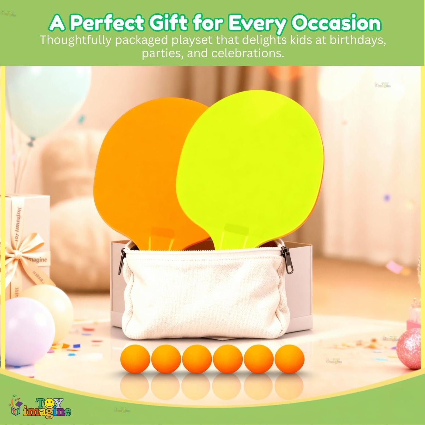 Kids Indoor Reflex Training Game | Hanging Ping Pong Practice Set with Door Mount Design, 2 Bats & Balls