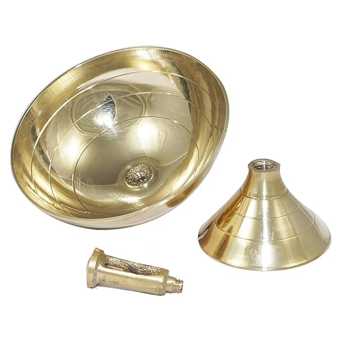 pure copper Brass Akhand Diya Oil Lamp for Pooja I Diwali Diya I Jyoti (Size No.10)(12.6*12.6*10.5 CM)