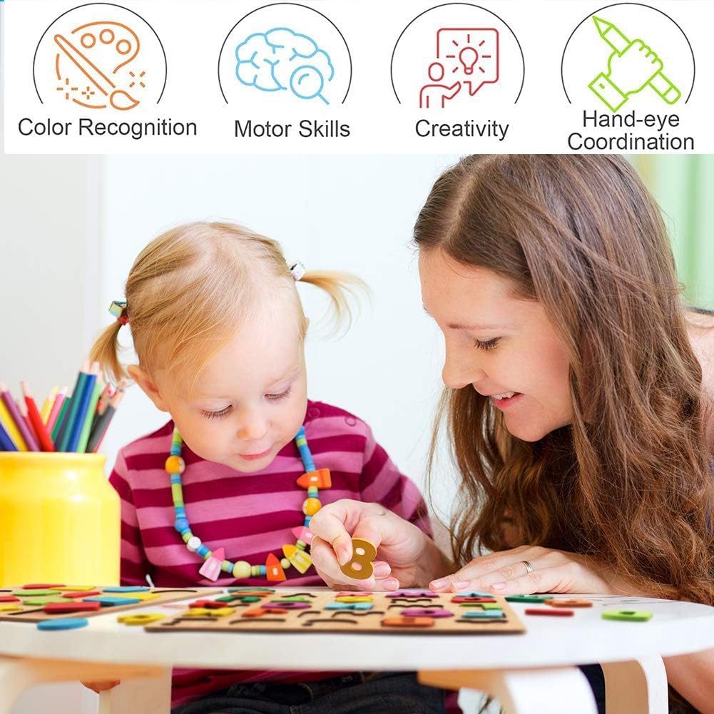 SET OF 3 - Wooden Learning Educational  Board for Kids, Activity Toys for Toddlers & Preschoolers ( ABCD + NUMBER + COLOR & SHAPE BOARD)