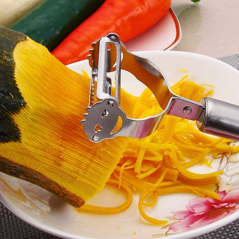Stainless Steel Set Multifunctional Fruit & Vegetable Peelers with Apple Corer Straight Julienne Peeler Veggie Cutter Slicer for Kitchen (3pcs Set)