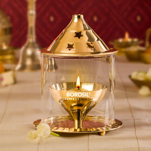 Akhand Diya (Medium, Brass)