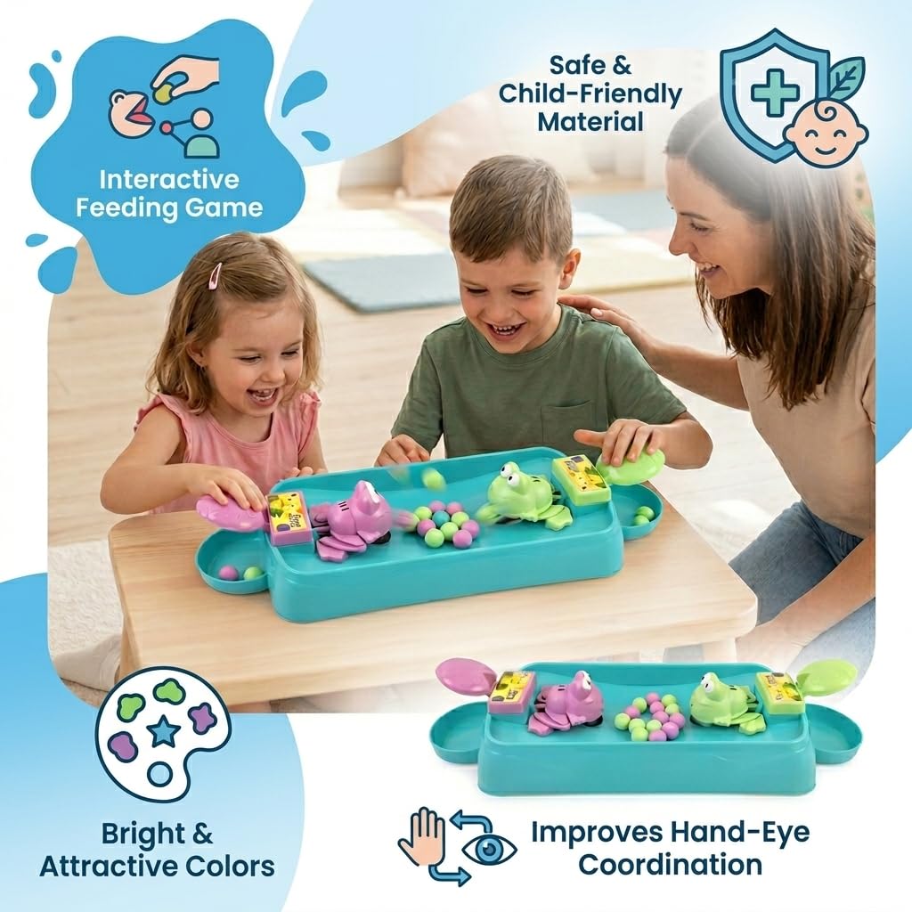 Hungry Frog Battle Board Game for Kids – 2 Player Family Indoor Brain BOOSTER Game