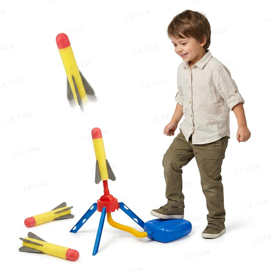 Air Powered Flying Rocket Toy for Kids, Foam Rocket Launcher Set with Foot Pump, Indoor & Outdoor Garden Game for Boys & Girls Age 3 4 5 6 7 8+ Flies Up to 150 ft No Batteries Required
