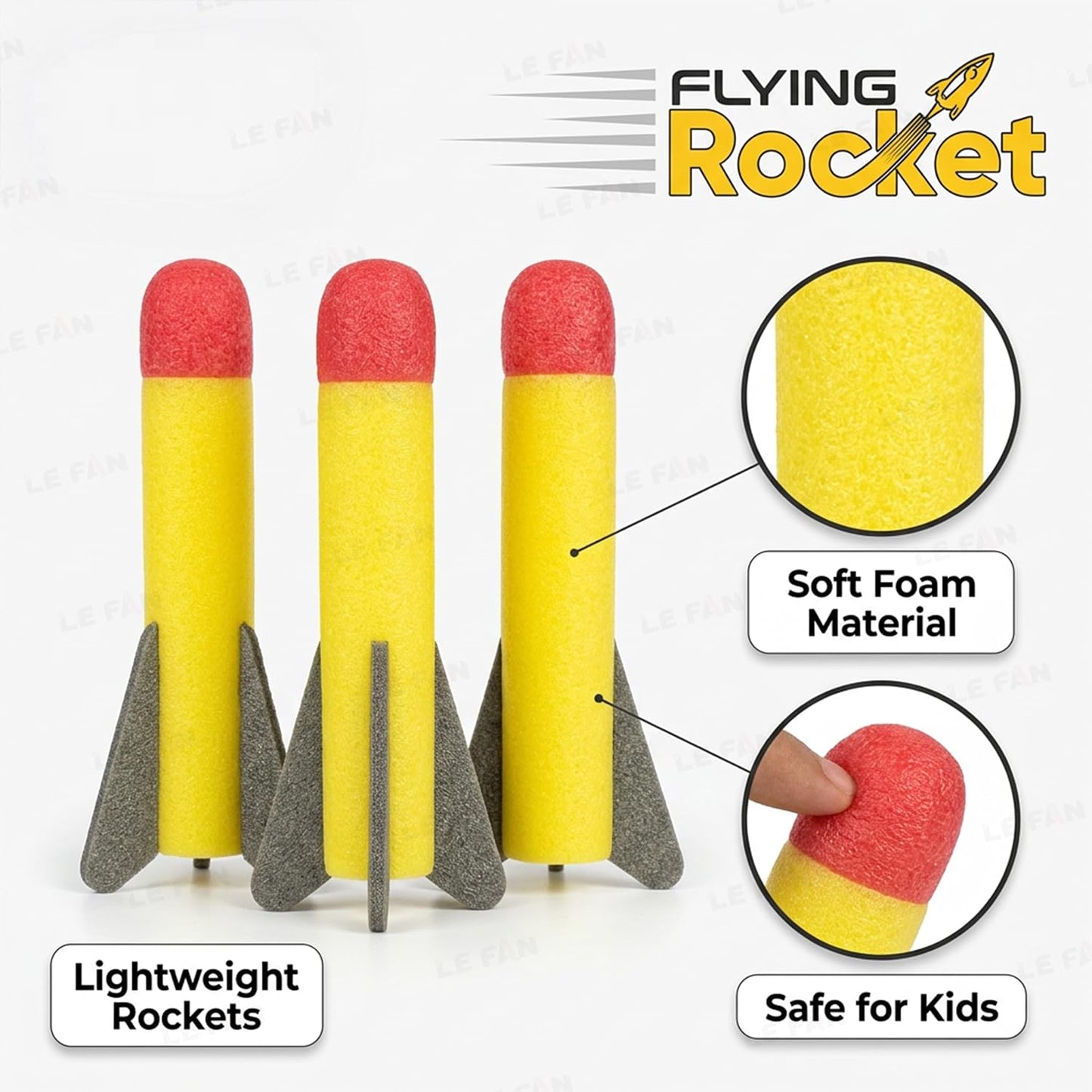 Air Powered Flying Rocket Toy for Kids, Foam Rocket Launcher Set with Foot Pump, Indoor & Outdoor Garden Game for Boys & Girls Age 3 4 5 6 7 8+ Flies Up to 150 ft No Batteries Required