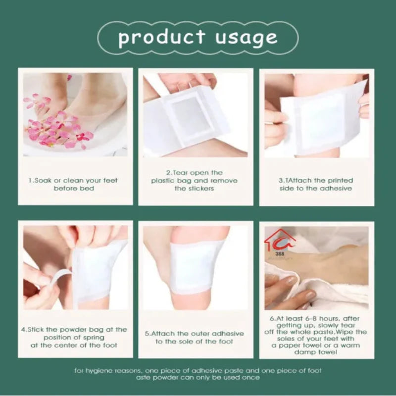 100% Merbal & Gentle Ingredient Detox Foot Pads NT(1 BOX = 20 PATCHES-BUY 1 GET 1