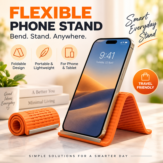 Flexible Foldable Phone Stand for Desk & Travel