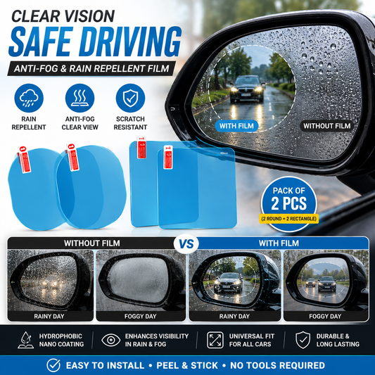 🚗 ClearDrive™ HD Nano Mirror Shield | Anti-Rain & Anti-Fog Protection Film