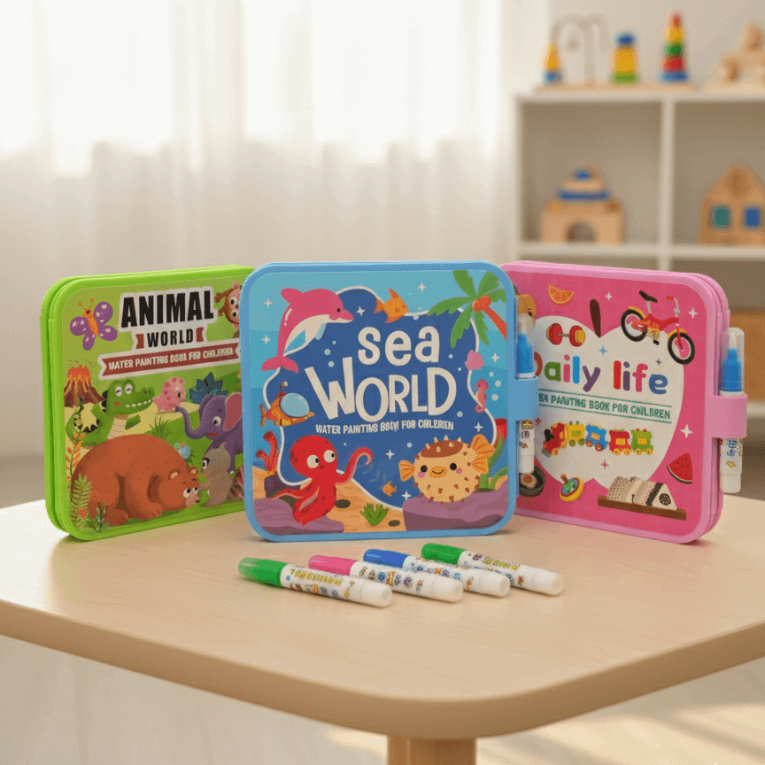 MagicReveal™ Mess-Free Coloring Book + Magic Marker