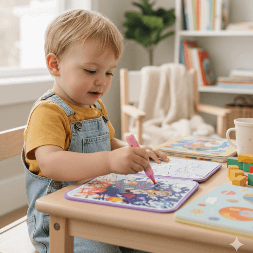 MagicReveal™ Mess-Free Coloring Book + Magic Marker