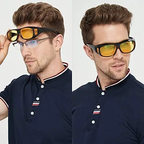 HD Vision Day and Night Vision Goggles for Riding Bikes and Driving Sunglasses