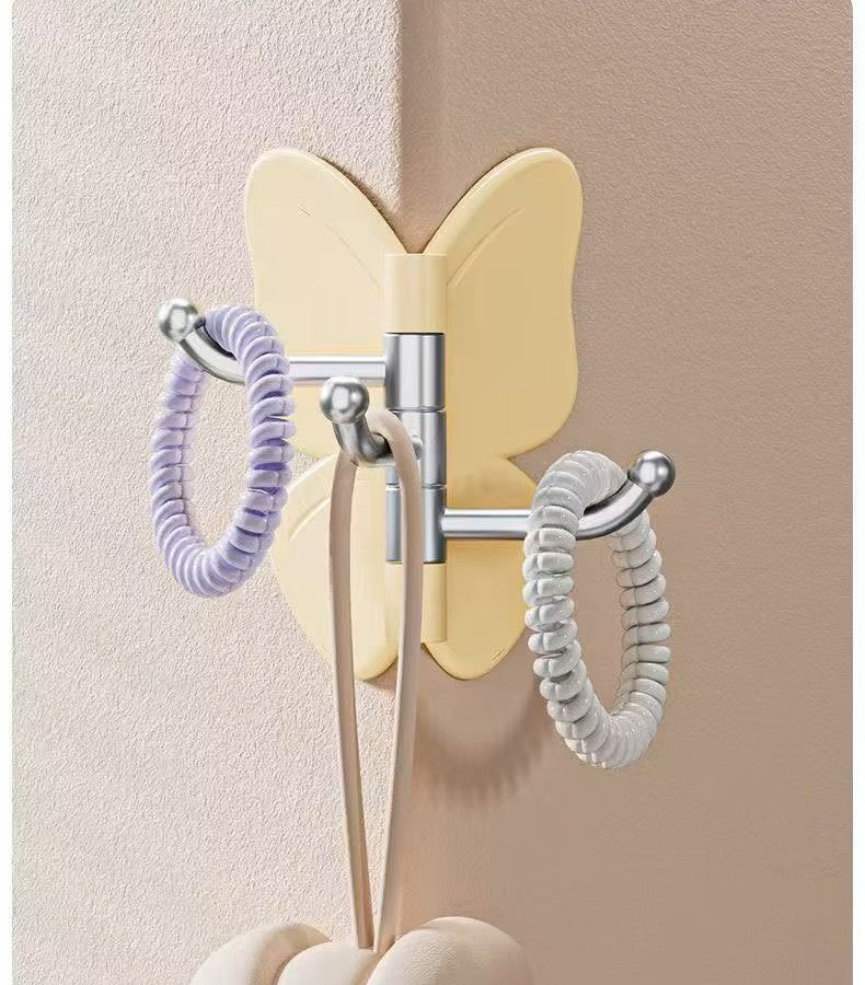 Multipurpose Butterfly Wall Hanger – Rotating Hooks for Keys, Clothes, Towels & Bags: f