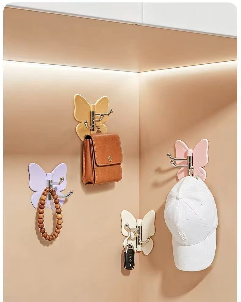 Multipurpose Butterfly Wall Hanger – Rotating Hooks for Keys, Clothes, Towels & Bags: f