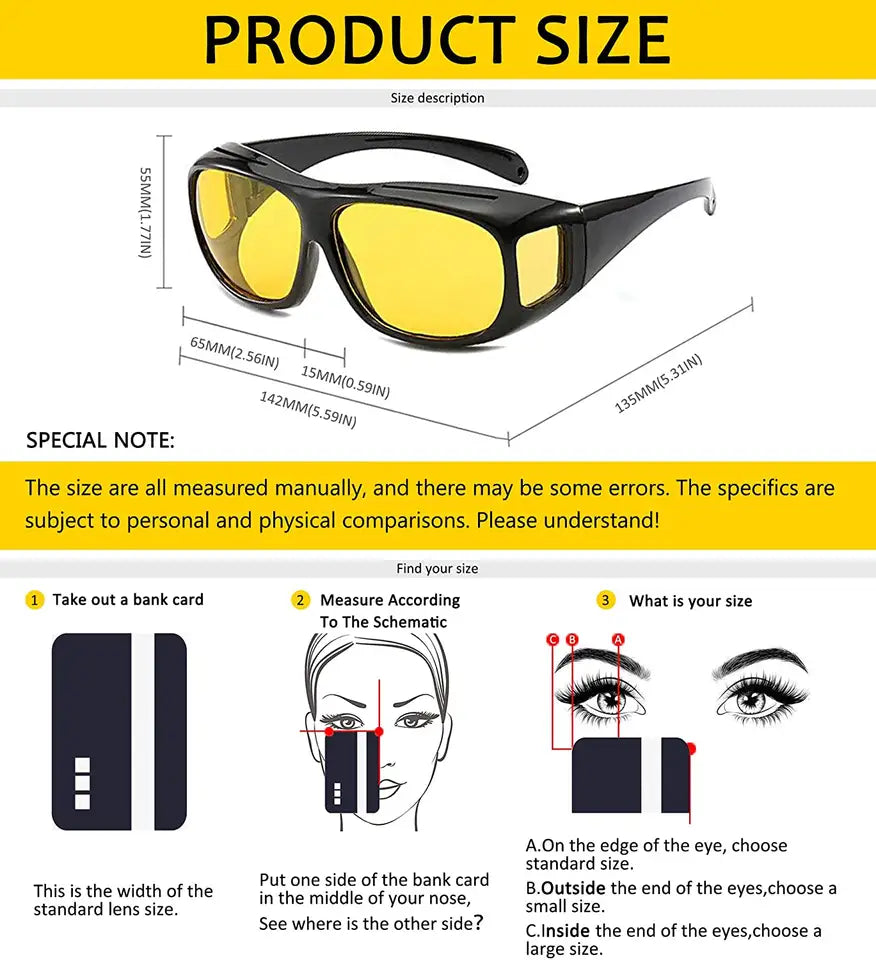 HD Vision Day and Night Vision Goggles for Riding Bikes and Driving Sunglasses