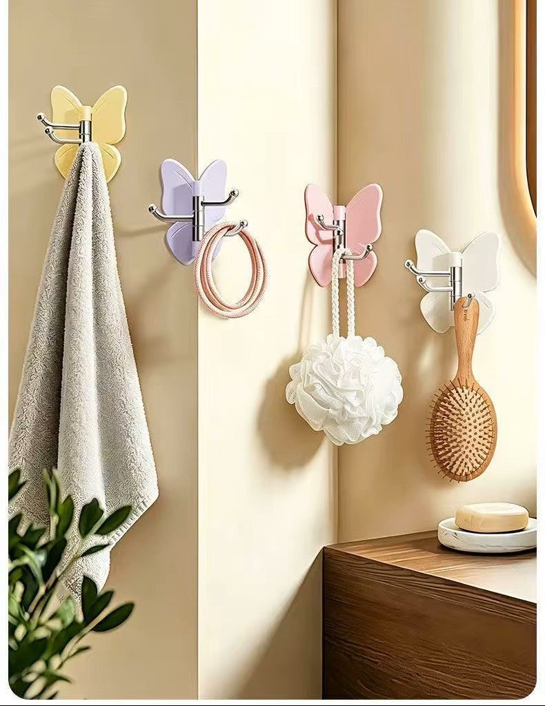 Multipurpose Butterfly Wall Hanger – Rotating Hooks for Keys, Clothes, Towels & Bags: f
