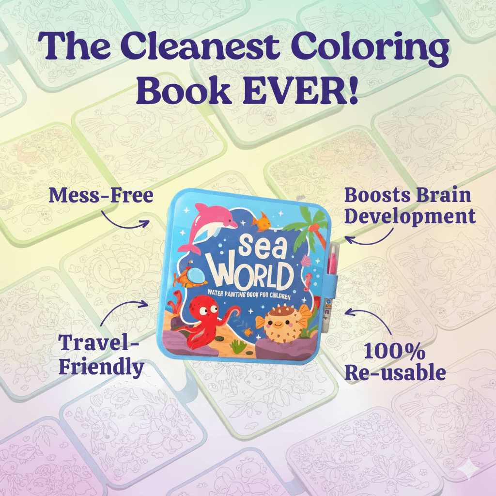 MagicReveal™ Mess-Free Coloring Book + Magic Marker