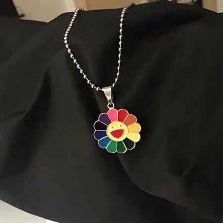Colourful flower neck chain