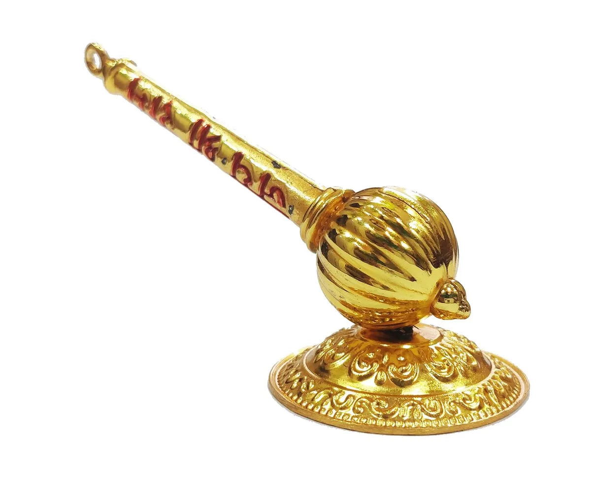 Metal Made Bajrang Bali Small Gada with Stand for Keeping in Home Temple/car Dashboard or Gifting to Hanuman ji