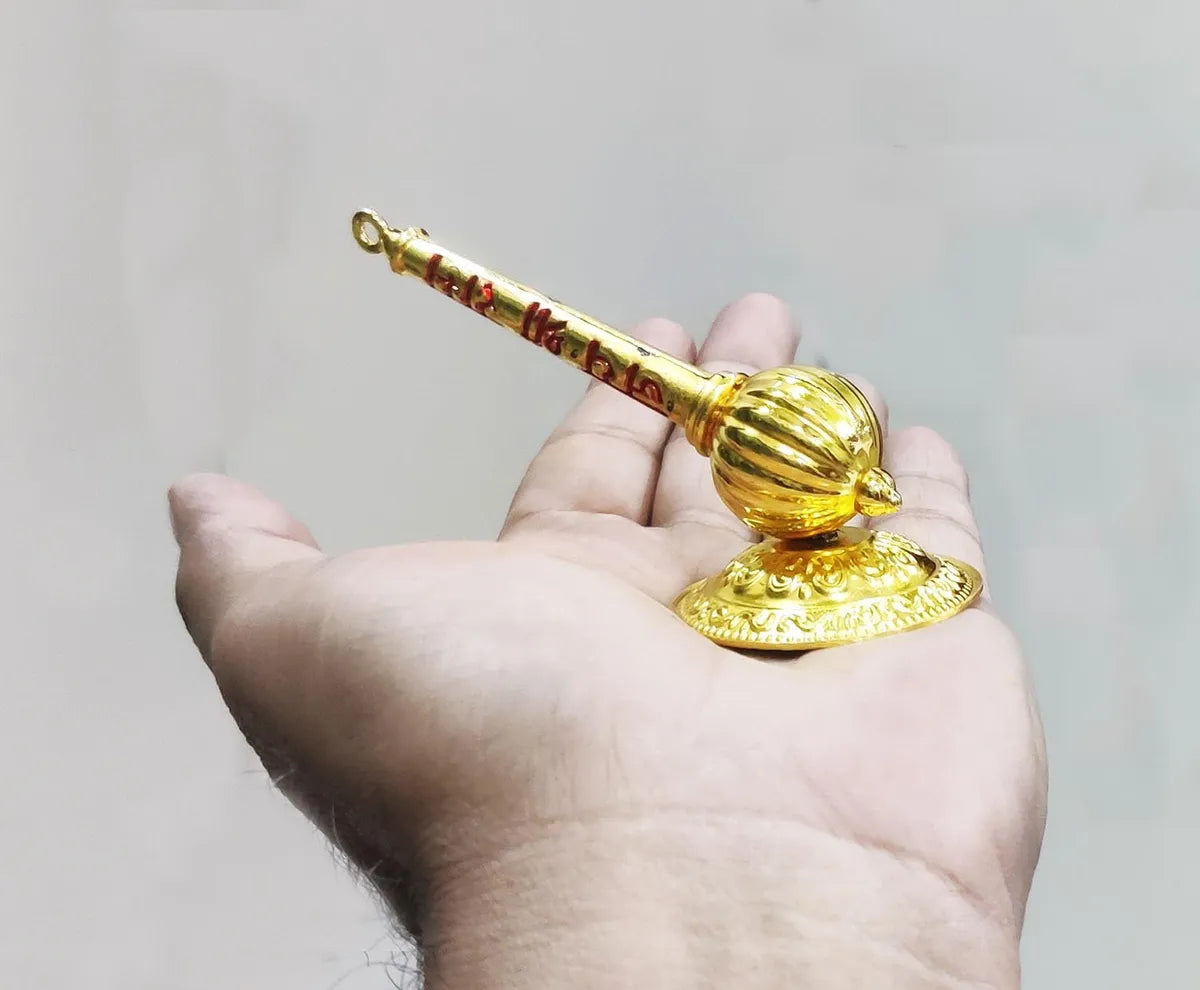 Metal Made Bajrang Bali Small Gada with Stand for Keeping in Home Temple/car Dashboard or Gifting to Hanuman ji