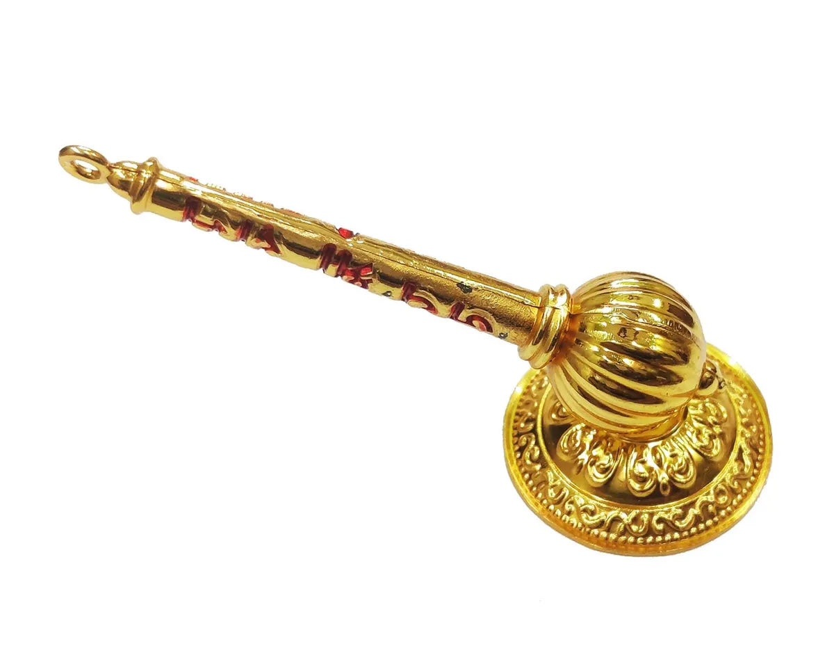 Metal Made Bajrang Bali Small Gada with Stand for Keeping in Home Temple/car Dashboard or Gifting to Hanuman ji