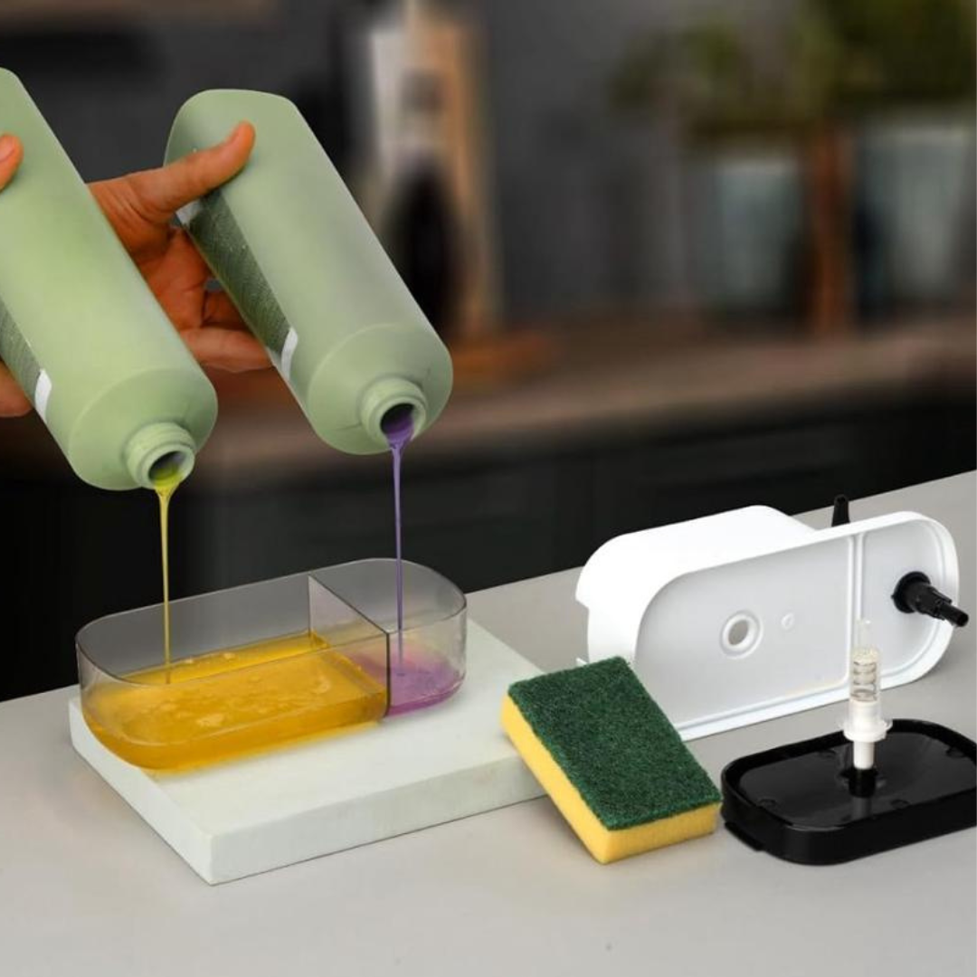 3 in 1 Soap Pump Dispenser Dish Soap Liquid Dispenser Sponge Holder