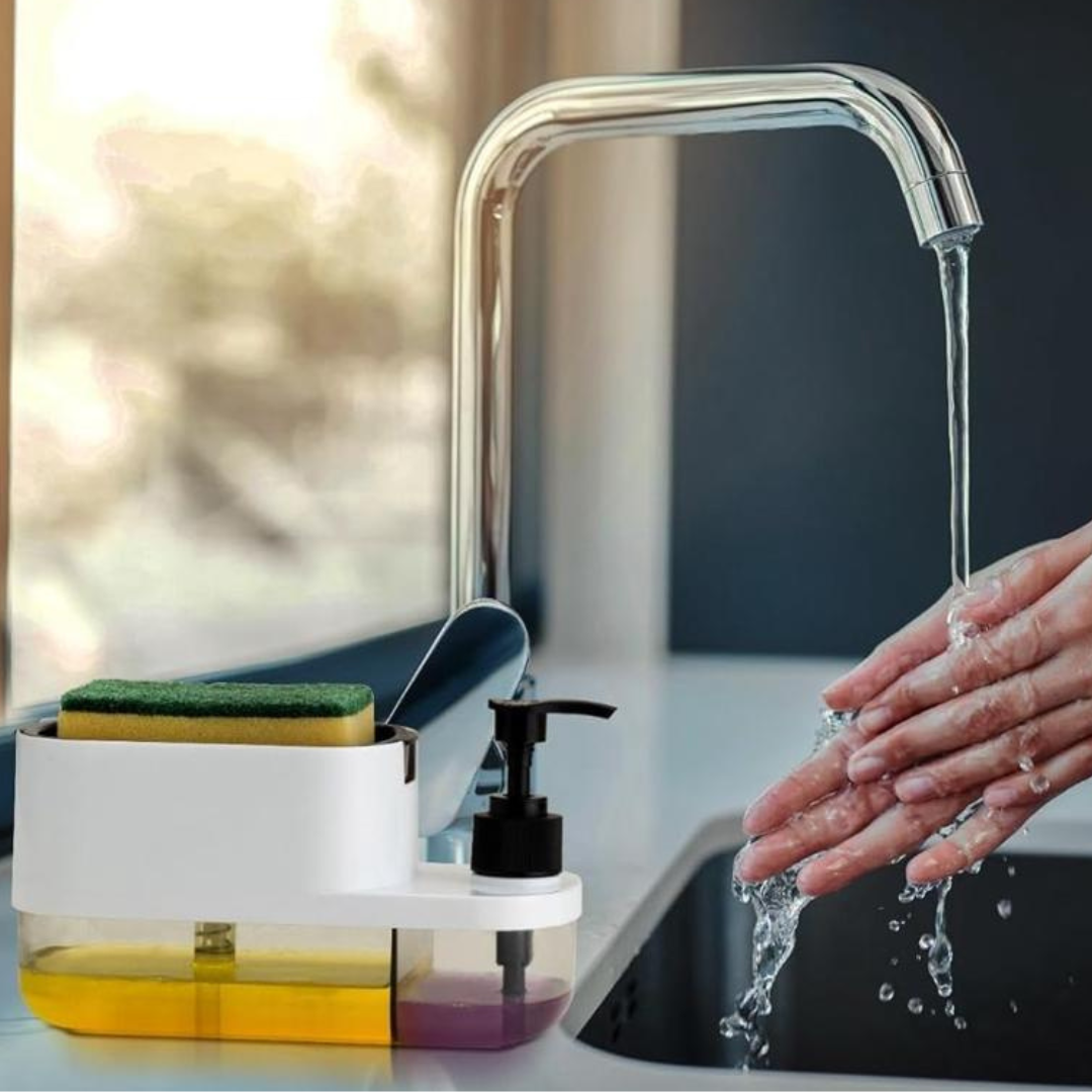 3 in 1 Soap Pump Dispenser Dish Soap Liquid Dispenser Sponge Holder
