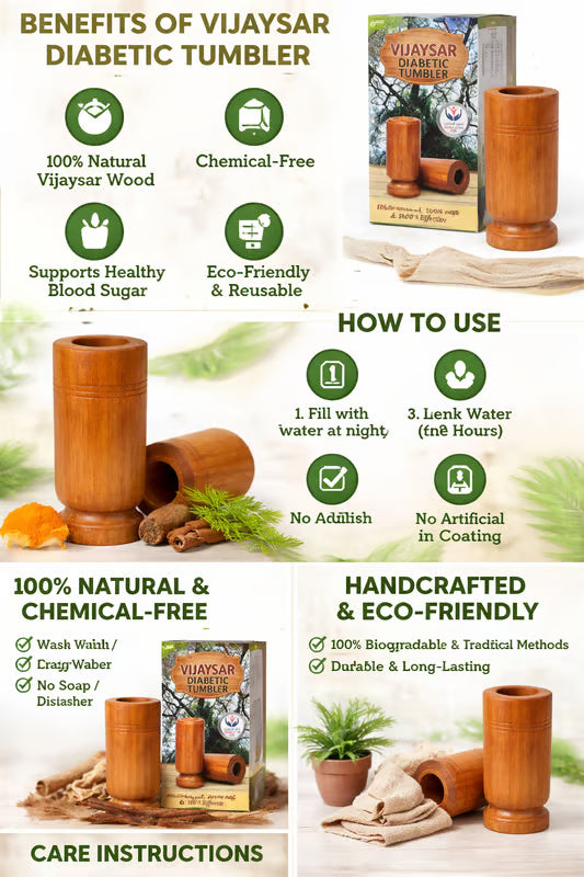 Lab Certified Vijaysar wood Sugar Control Glass – Ayurvedic Way to Manage Sugar Levels