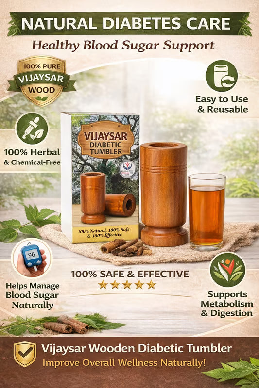 Lab Certified Vijaysar wood Sugar Control Glass – Ayurvedic Way to Manage Sugar Levels