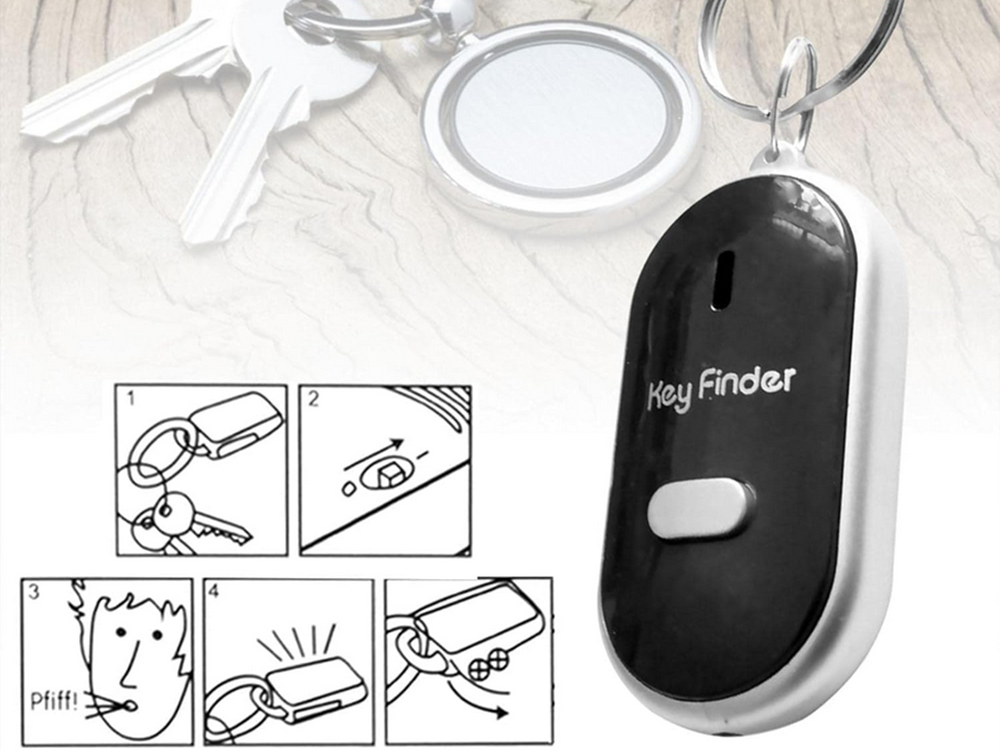 Whistle key fob with led light up key finder