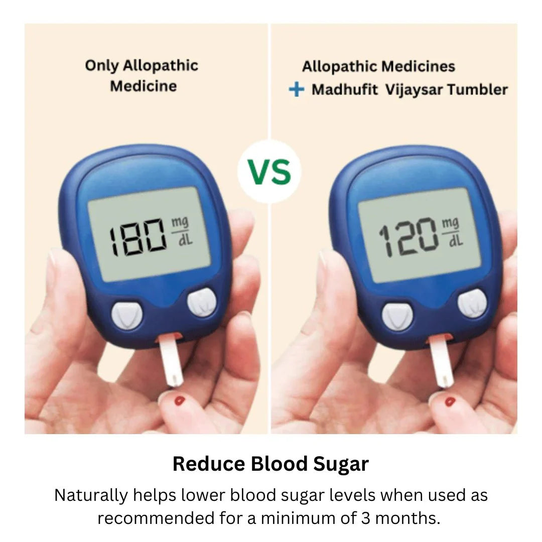 Lab Certified Vijaysar wood Sugar Control Glass – Ayurvedic Way to Manage Sugar Levels