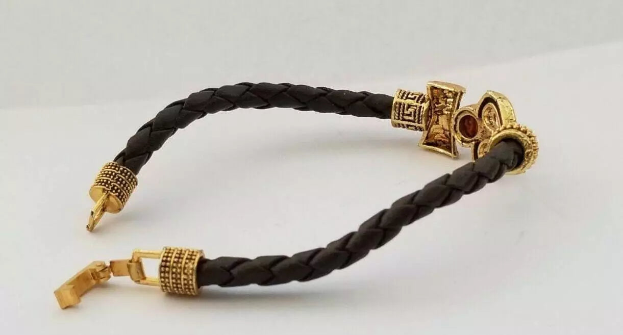 BUY 1 GET 1 FREE - Om Shiva Bracelet Kara Hindu Kada Trishul Trident Rudraksha Beads Shiv Bangle