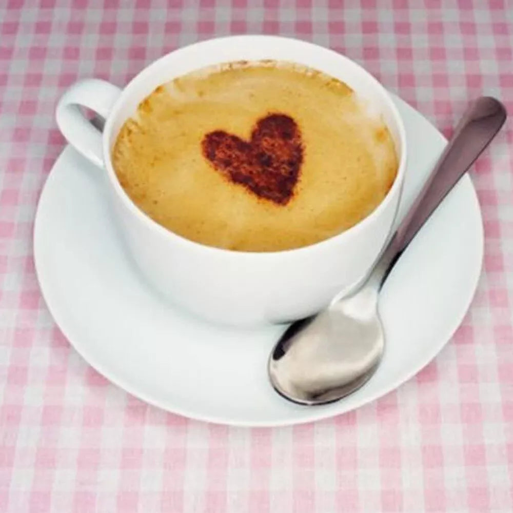 16-Piece Cappuccino Coffee Decorating Stencil Set – Latte Art Molds for Barista-Quality Designs and Stunning Coffee Creations