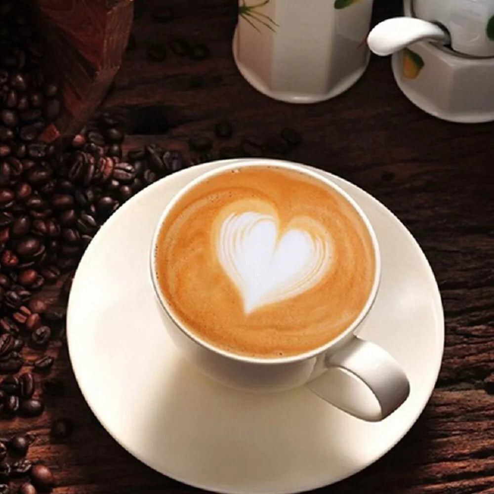 16-Piece Cappuccino Coffee Decorating Stencil Set – Latte Art Molds for Barista-Quality Designs and Stunning Coffee Creations