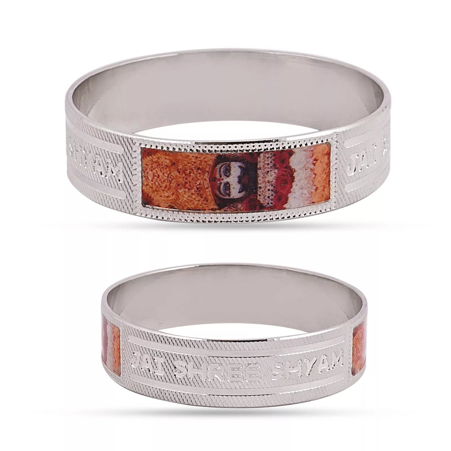 Divine Elegance Khatu Shyam Kada – Handmade & Silver-Plated