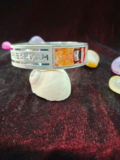 Divine Elegance Khatu Shyam Kada – Handmade & Silver-Plated